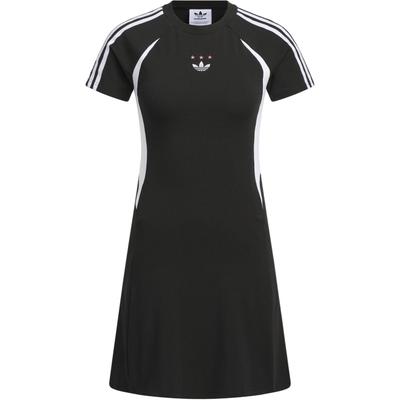 Originals Ss24 Jersey Short Sleeve Dress Striped Color Block Sporty Slim Fit Women Dress Black JD1135