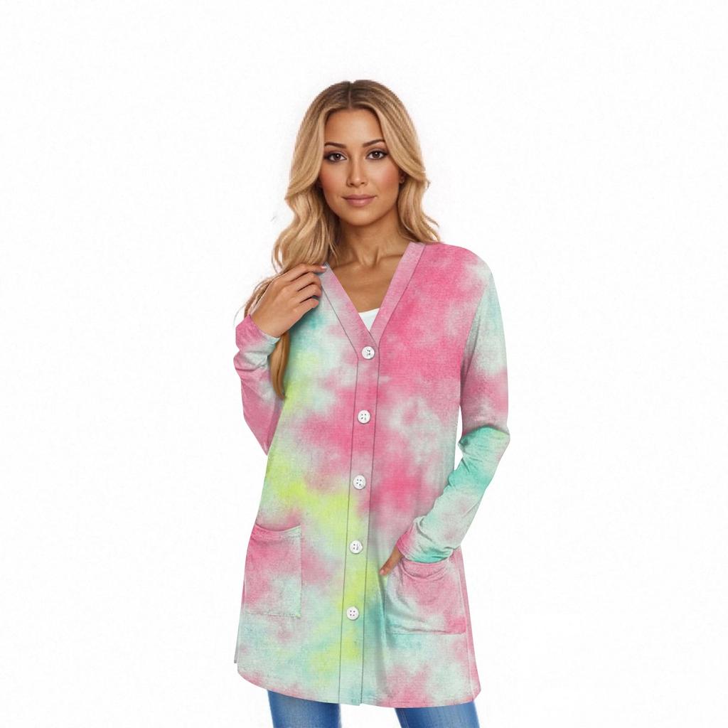 Women's Long Sleeve Cardigan Casual Jacket With Pockets Top