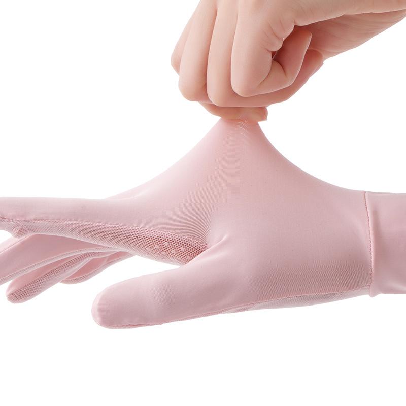 Summer Sun Protection Gloves for Women Outdoor Cycling UV Anti Light Thin Ice Wire Mesh Surface Leaking Finger Sun Protection Gloves