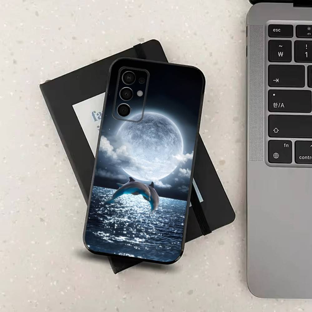 

Ocean Dolphins Cute For Samsung Galaxy A73,31,32,72,41,53,52,71,22,5G,Note,J7,8,9 Soft Black Silicone Phone Case SamsungA71 5G