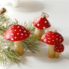 1Set Red Mushroom Christmas Tree Decoration Cute Christmas Mushroom Hanging Ornaments Holiday Party New Year 2025