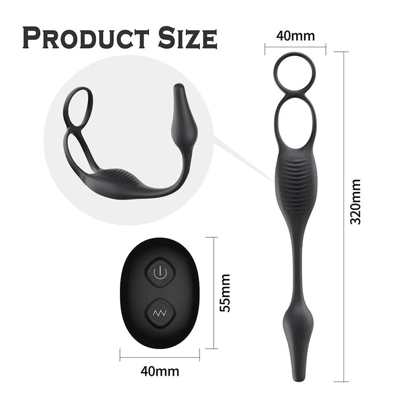 Remote Control Vibrating Anal Vibrator Butt Plug Male Prostate Massager Penis Ring Perineum Stimualtor Sex Toy for Men 18+