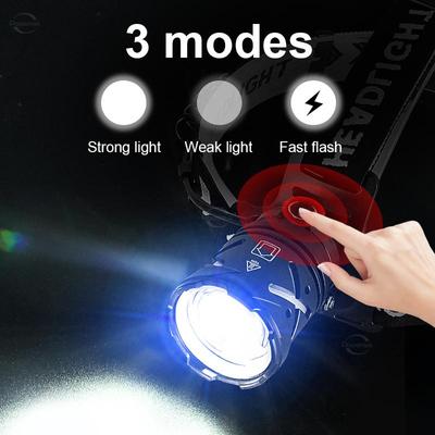 Most Powerful LED Headlamp White Laser Rechargeable Headlight Lighting 2000M High Power Head Flashlight 18650 Head Lamp Lantern