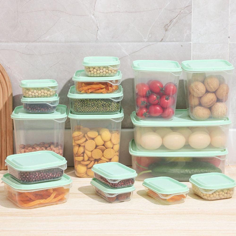 17Pcs/Set Plastic Food Storage Box with Lid Meal Prep Container Multifunctional Crisper  Microwave