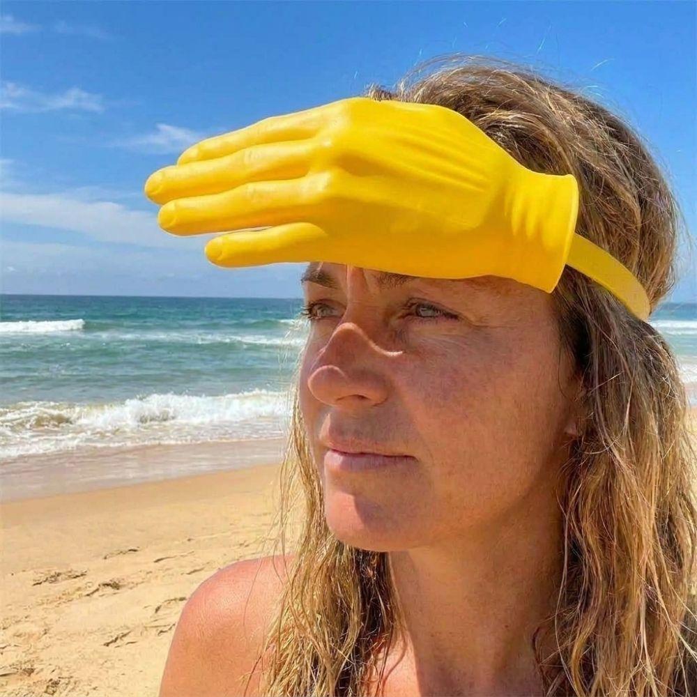 UV Protection Hand Shaped Visor Adjustable Sun Protection Cap Palm Visor Headband  Gag Gift