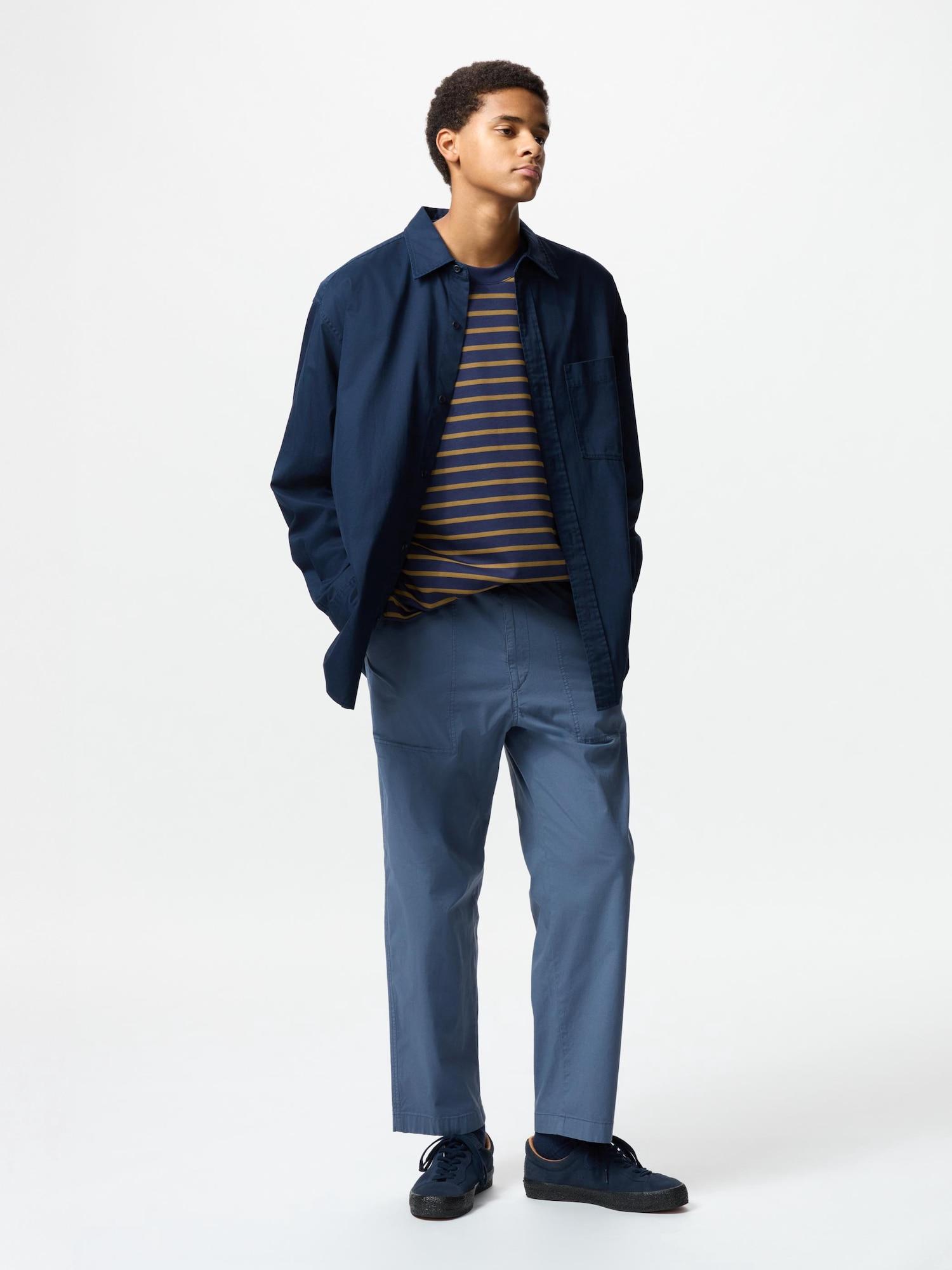 

Uniqlo Stretch Waist Striped Брюки 67 BLUE/UNISEX XS
