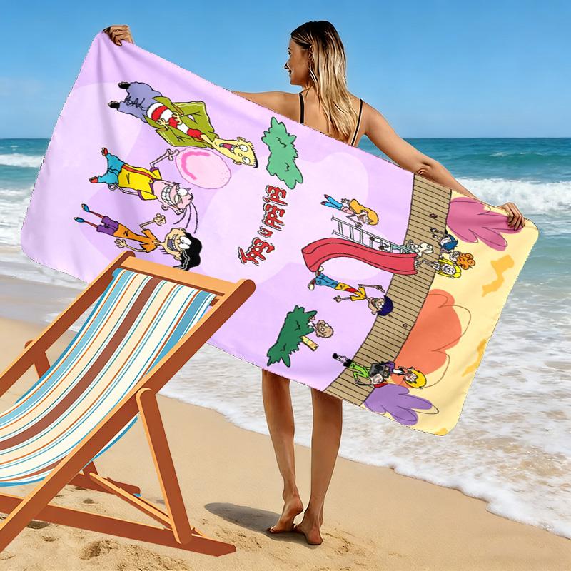 Asciugamano da Spiaggia Stampa Ed, Edd n Eddy, Asciugamano Grande Morbido Asciugatura Rapida per Spiaggia Campeggio Nuoto