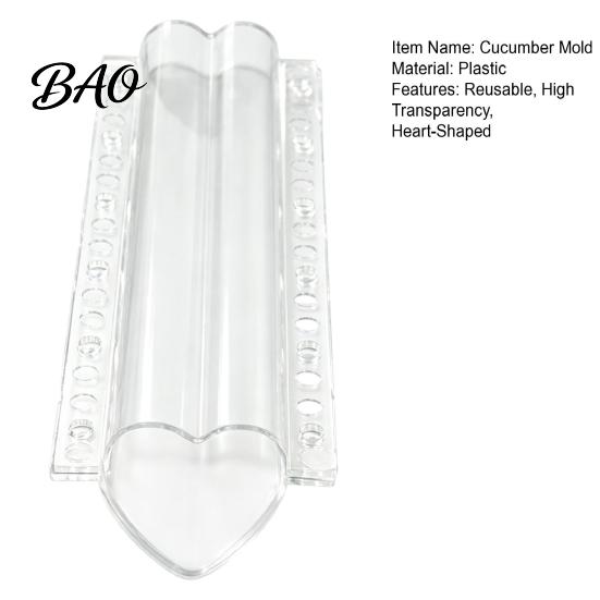Garden Vegetable Shaper Cucumber Growing Mold, Heart Shaped, Clear Fruit Shaping Home Planting Tool Plastic Reusable Mold for Zucchini