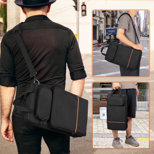 Damero Drumstick Bag, Holds Approximately 12 Pairs, Includes Shoulder Strap, Multiple Pockets, and A4 Document Storage