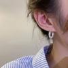 2024 Trendy Silver Beaded Hoop Earrings: Unique Design, Simple Elegance, Perfect for All Occasions.