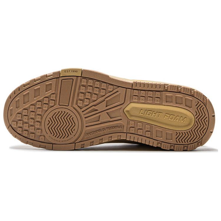 Li Ning Wave MID FLEECE Thermal Slip Resistant Mid top Skateboard Shoes Men's Brown AGCU419-1