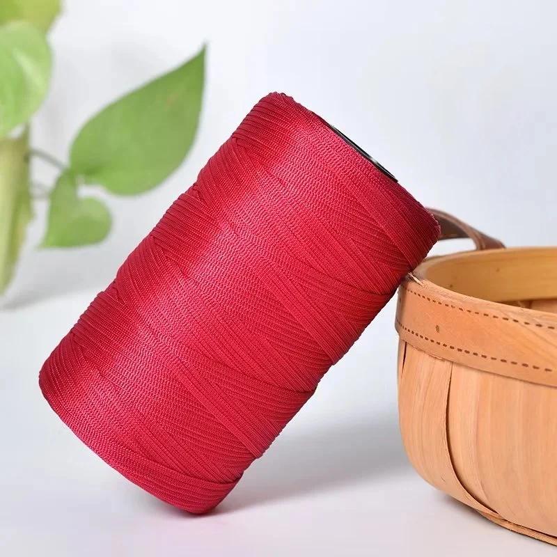 250g/Roll 2.5mm Ice Silk Thread Summer Crochet Yarn for DIY Knitting Bag Shoes Flat Hollow Yarn Hand-knitted Thread Supplies