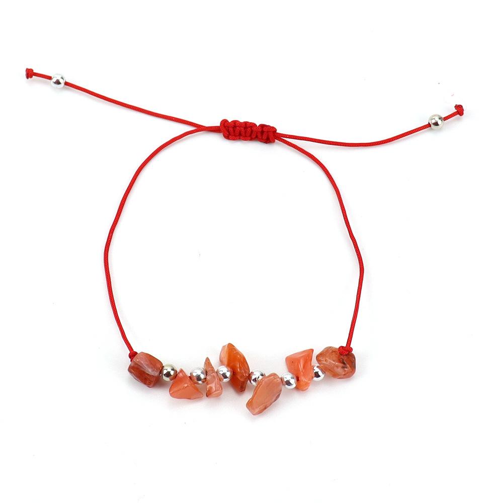 Crystal Beaded Gravel Bracelet Adjustable Stone Hand Rope B88