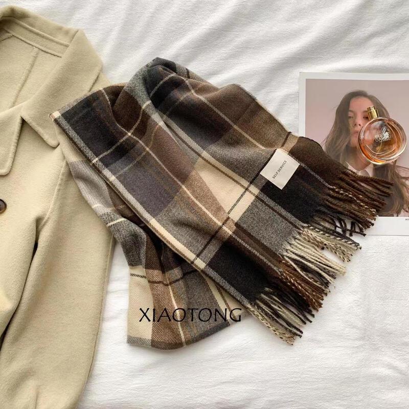 Unisex Classic Plaid Warm Scarf