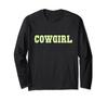 Cowgirl Aesthetic Y2k 90s Vintage Sage Green Cute Teen Girl Long Sleeve T-Shirt