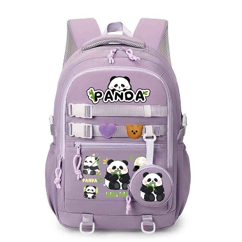 Panda Huahua 2025 New Cute Children's Schoolbag Cross-border Large-capacity Primary and Secondary School Students Lightweight Spine Protection