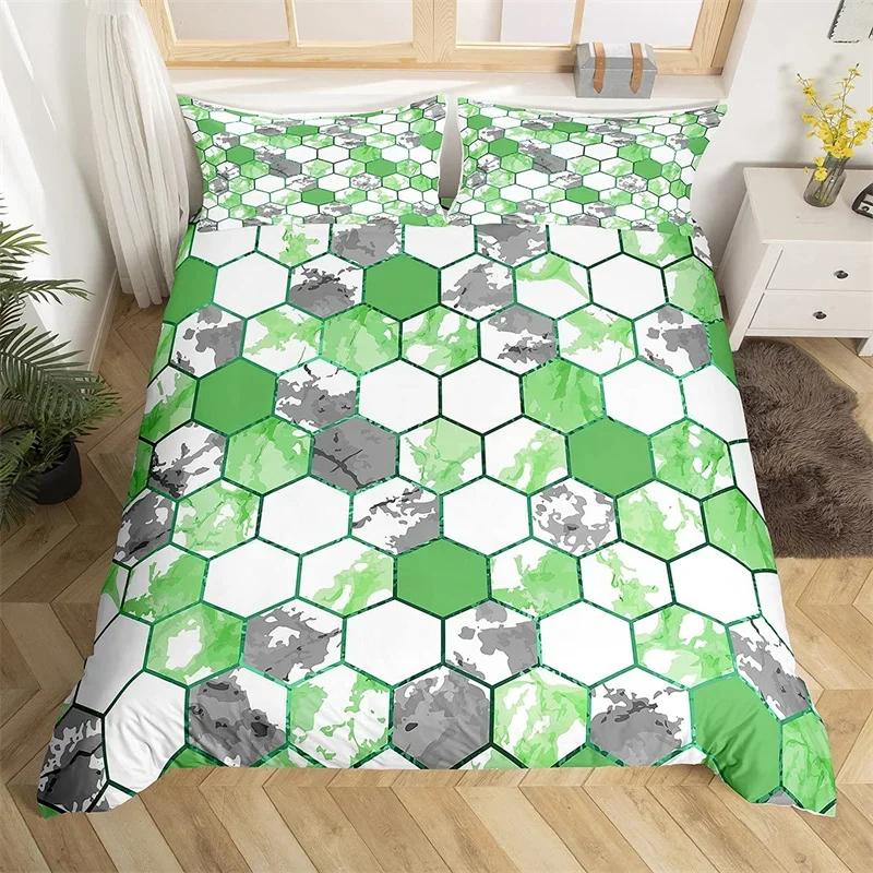 Geometric Bedding Set Marble Print King Duvet Cover Microfiber Modern Design Comforter Cover Single Queen For Kids Teen Adults