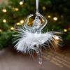 Christmas Transparent Pendant Christmas Tree Pendant Drop Ornaments Acrylic Angel Luxury Decoration Scene Arrangement Props