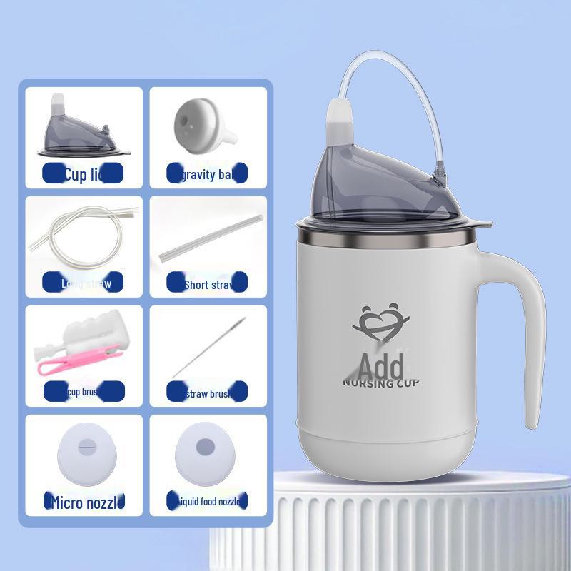 Auslaufsicherer Stillbecher mit Strohhalm für ältere Menschen mit Erstickungsschutz