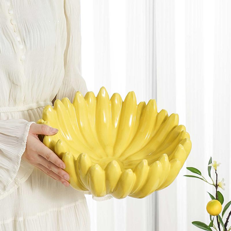 Creative Ceramic Fruit Plate High-End Dining Table Snack Dish Living Room Decorative Ornament for Coffee Table
