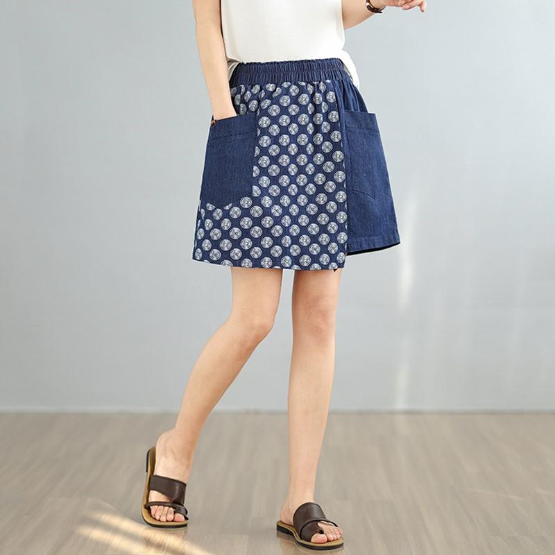 High waist plus size vintage casual loose summer denim shorts for women short jeans