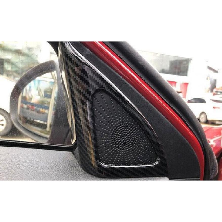 For Kia K3 Forte - A Post Speaker Frame Cover Trim Carbon ABS Style 2PCS