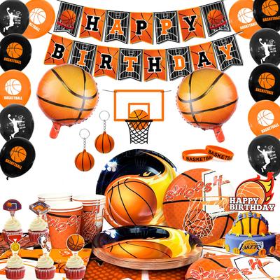 Basketball Birthday Party Supplies, Basketball Party Decorations Including Basketball Balloons Banner Plates Etc