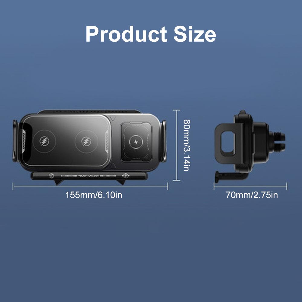 Car Wireless Charger Dual Coil Fold Screen Car Fast Charging Stand for Samsung Galaxy Z Fold 6 Flip 3 Air Vent Car Phone Holder