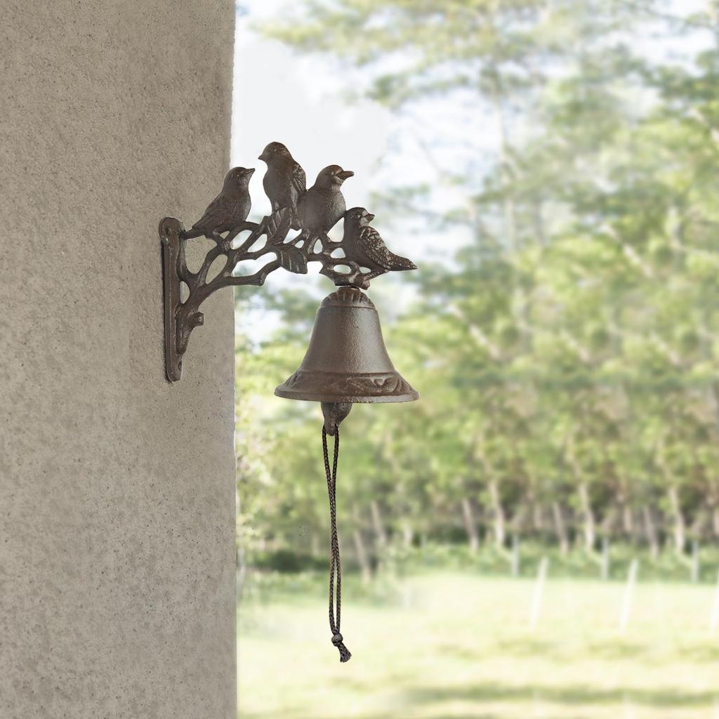 Cast Iron Doorbell with Bird Residential Call Wind Antique Style for Outdoor Coffee Pet Screw Home Security Chime Mr.MrKura Design, Chime, Chime,