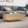 Moderner, Minimalistischer Und Eleganter Couchtisch Mit LED-Lampe, Beistelltisch Für Das Wohnzimmer, Niedriger Ablagetisch, 85x55x31 Cm