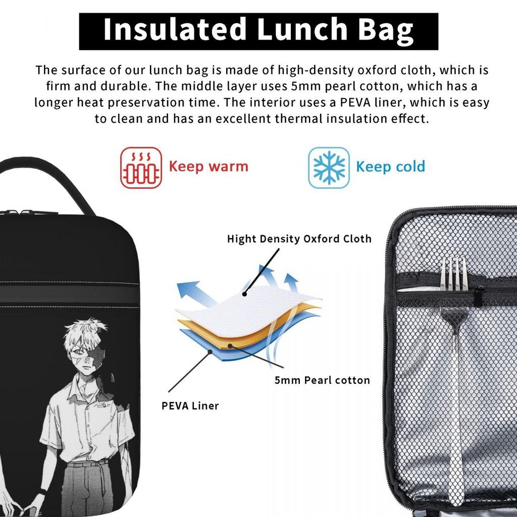 Die Sommer Hikaru Starb Anime Isolierte Lunchtasche für Damen Büro Kühltasche Thermische Lebensmittelbox Tragbare Lunchboxen Behälter