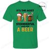 Men's Funny T-shirt Clothing It's The Most Wonderful Time for A Beer Christmas Tee Shirt Reindeer Drinking Graphic Tees Clothing