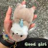New Cartoon Otters Holding Fish Plush Doll With Chain Creative Kawaii Keyrings Hanging Pendant Jewelry School Bag Wallet Charms
