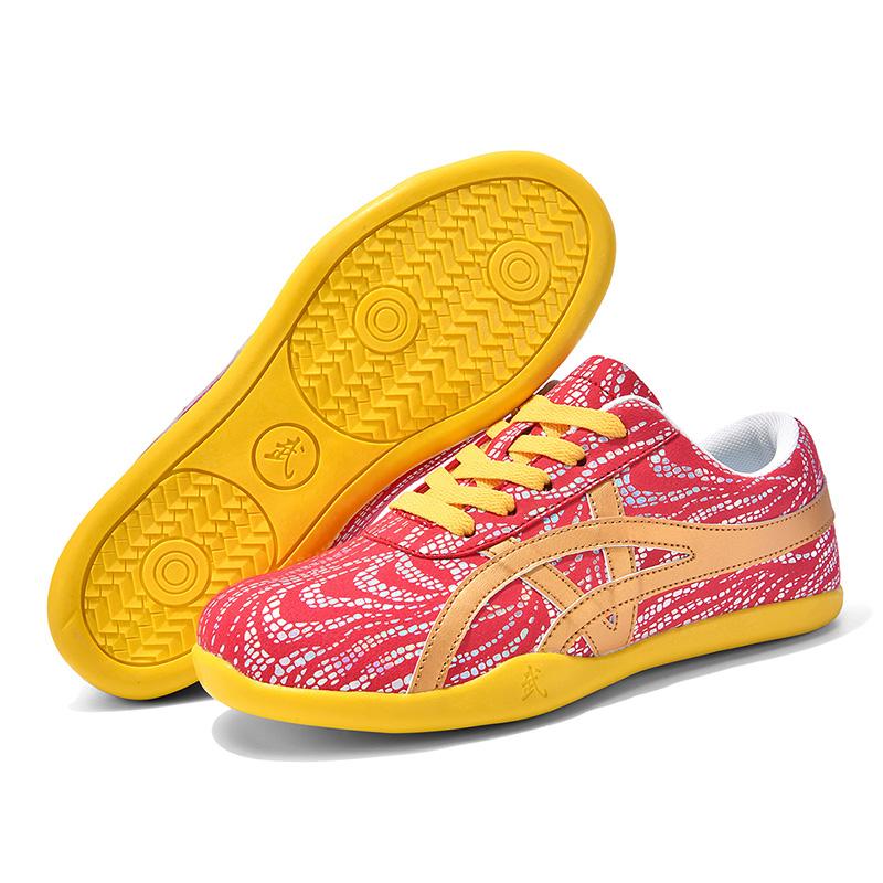 Men Women Tai Chi Shoes Black Red Kung Fu Sneakers Soft Sole Lightweight Martial Arts Training Shoes Big Size