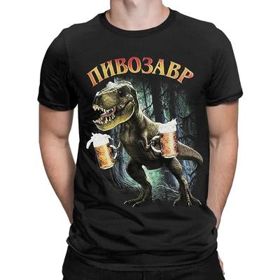 Sommarmode T-shirt Herr_Dam Med Pivosaurus-tryck avslappnad T-shirt Unisex Toppar Svart O-ringning Gata Kortärmad Topp T-shirt