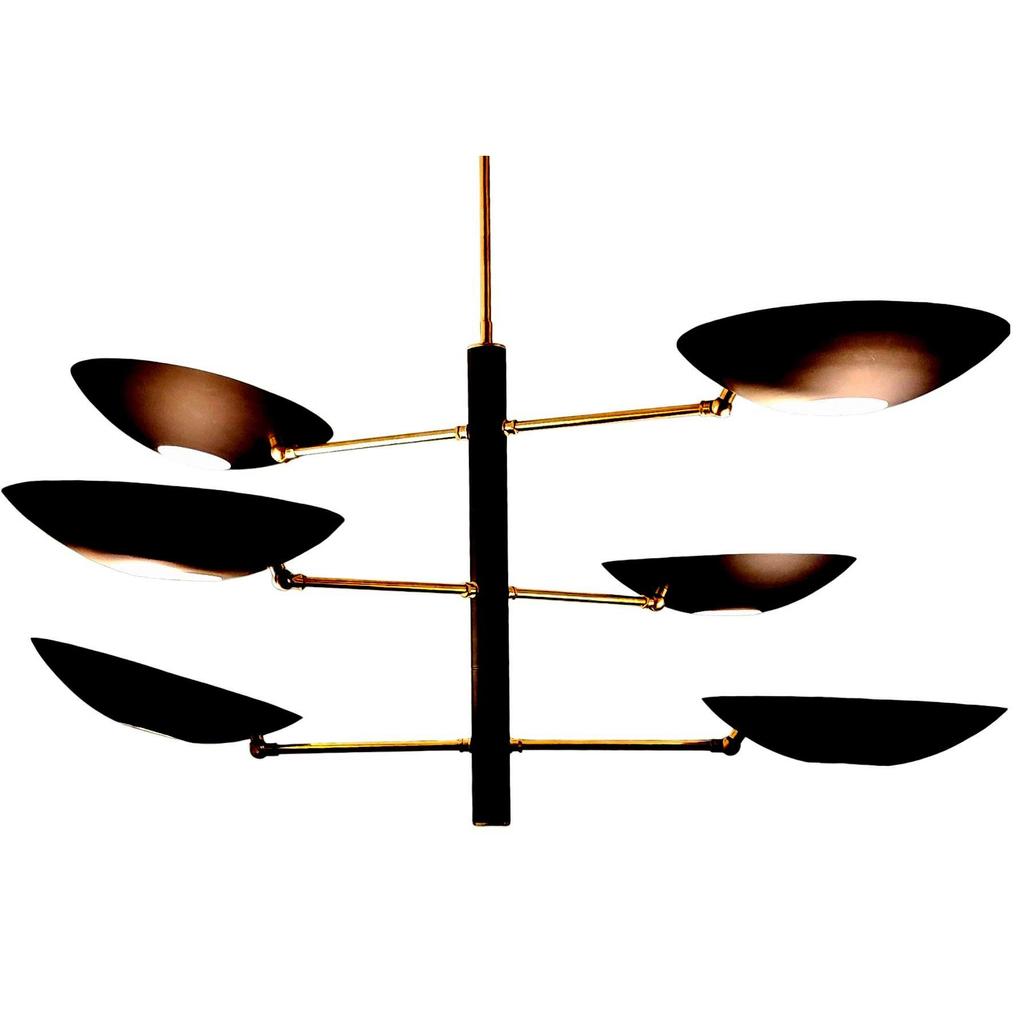 6 Stilnovo Shades Modern Lamp Exclusive Design Sputnik Chandelier Home Décor Ceiling Pendent Matte Black Iconic Lamp