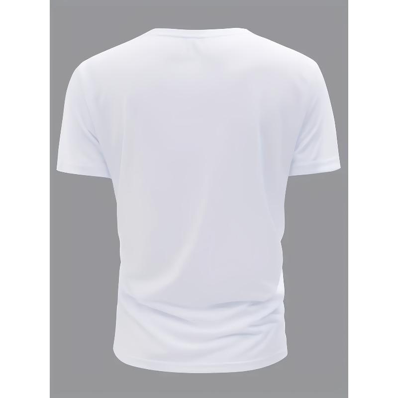 Europäische Größen Herren Freizeit Sportlich Mode Kurzarm Trendiges Muster Druck, Dehnbar Bequem, Reisen, Tägliche Kleidung - Normale Passform Rundhalsausschnitt