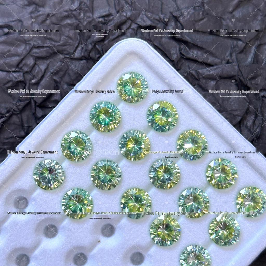 6/8mm Round Gradient Zircon Earrings: Sparkly DIY Nail Art Jewelry with Eight Hearts & Arrows Design