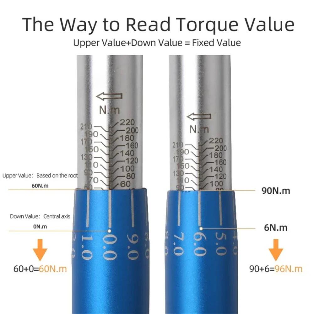 3/8 Torque Wrench 5-60Nm Bike Professional Torque Spanner Automotive Key Mechanical Workshop Tools Square Adapter Drive Key Set