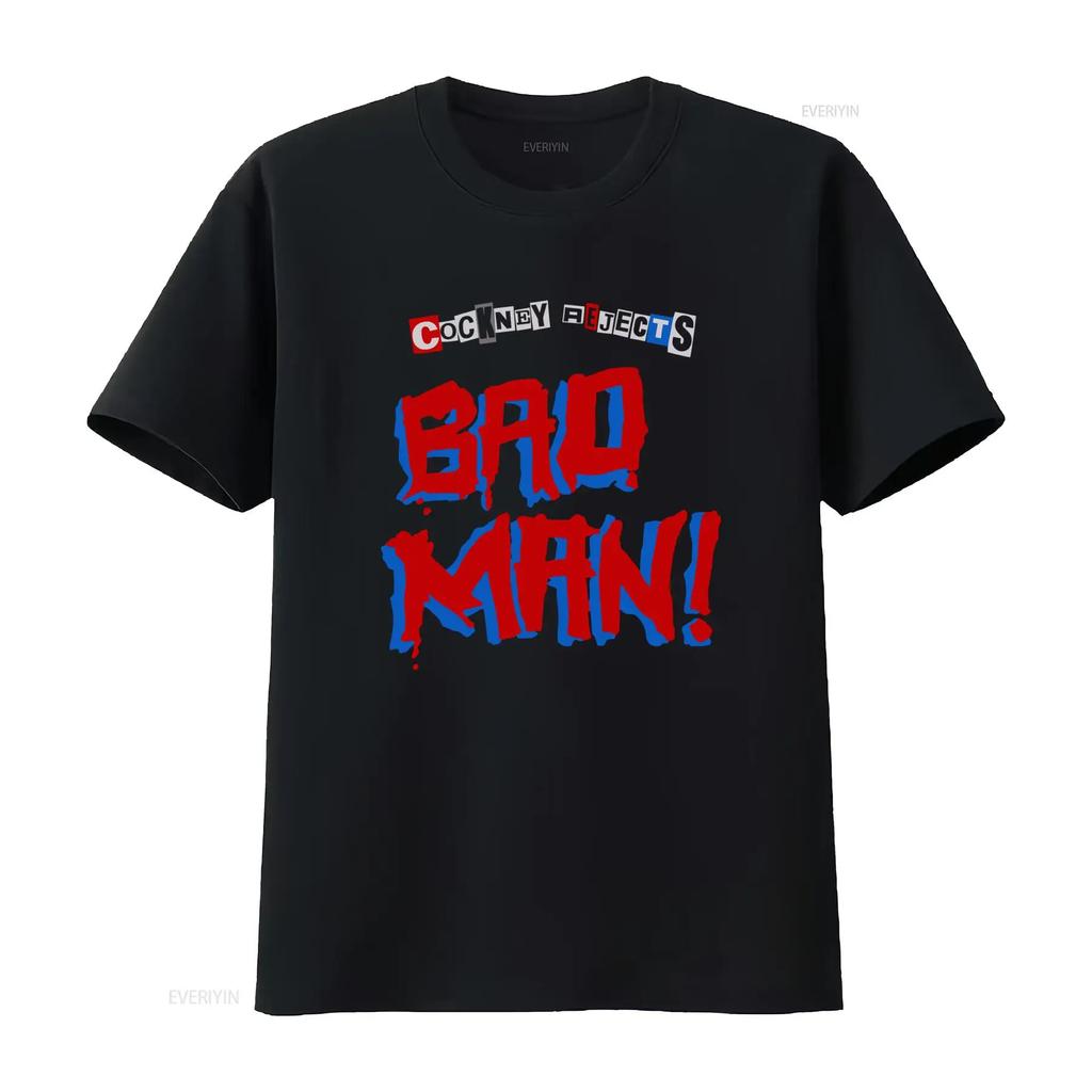 Cockney Rejects Bad Man Print Mens T Shirt Available in 6 Colors vintage Washed Slightly Casual Unisex Top For Everyday Wear