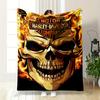 Harley-Davidson Skull Design Blanket Flannel Blanket for Bedroom, Living Room, Sofa, and Nap Sofas.