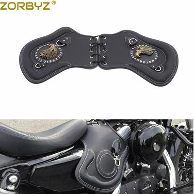 ZORBYZ 1 Paar Motorrad Schwarz PU Leder Wärme Sattel Schild Deflektor Für Harley Sportster XL883 1200 Touring Softail
