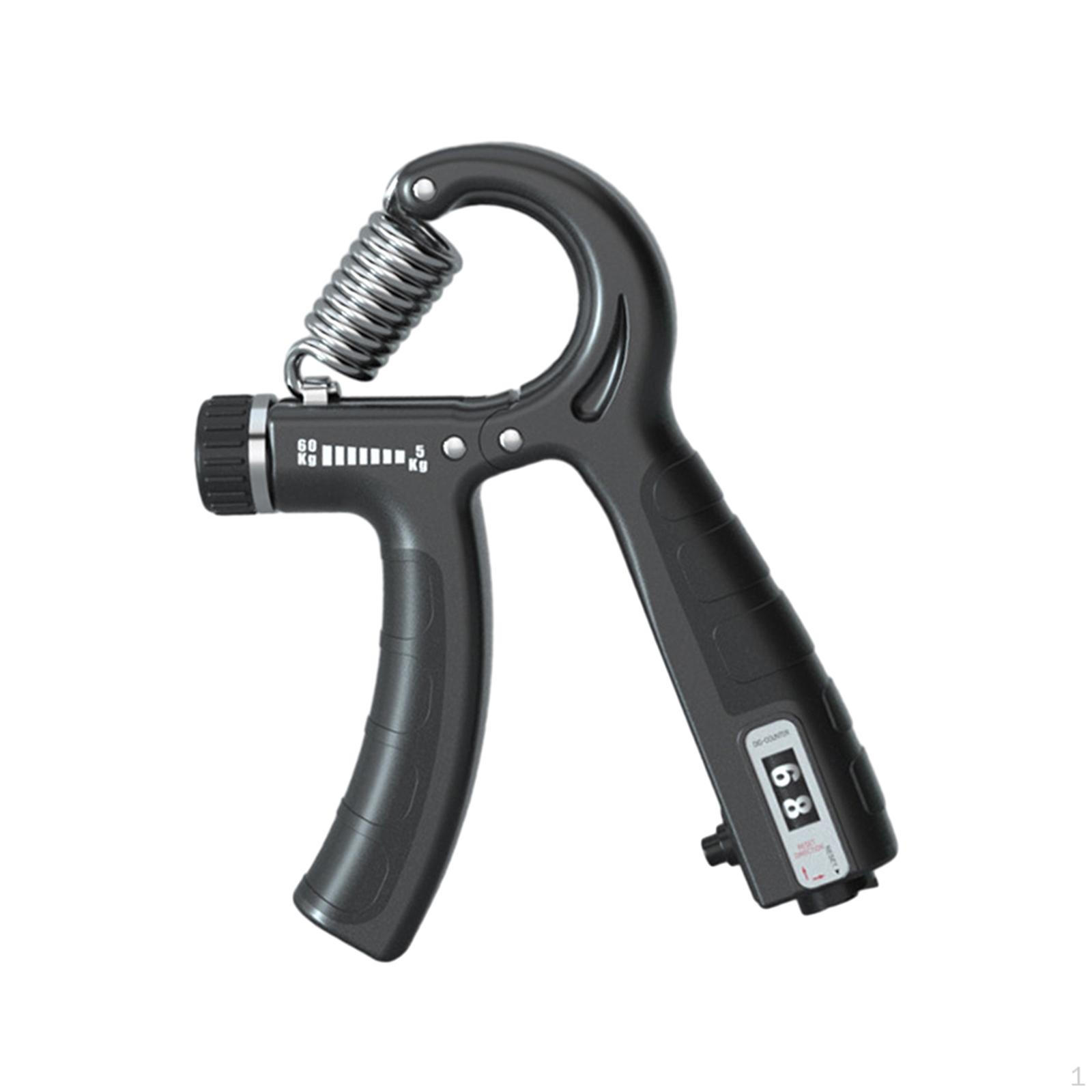 Finger Exerciser Hand Grip Strengthener with Counter Forearm Exercise Equipment Wrist Training Black