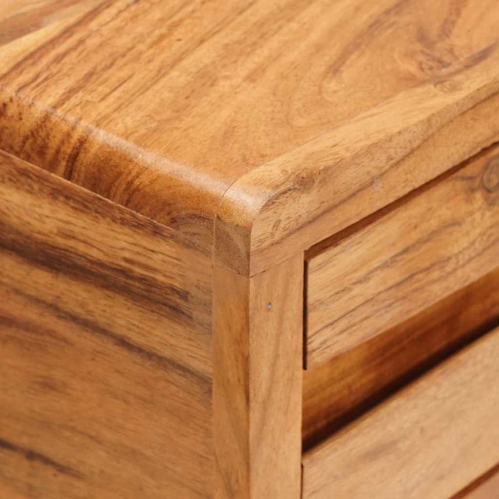 Console Table Brown 110 x 30 x 80 cm Solid Acacia Wood