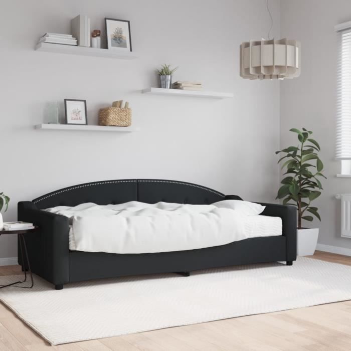 VidaXL Daybed with Mattress Black 90x200 Cm Fabric 3197514