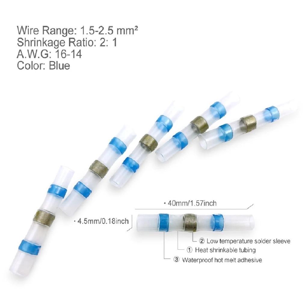 5/10/20Pcs Waterproof Heat Shrink with Solder Clamping Terminal Blocks Electrical Clamping Sleeves Wire Clip Quick Wire Terminal