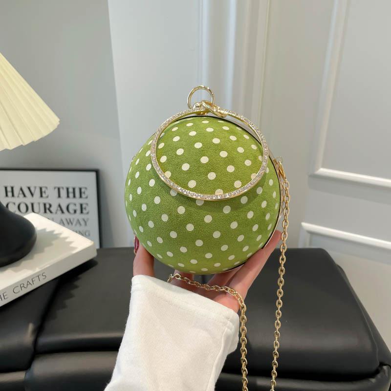 Fashionable Hand-held Small Crossbody Round Bag, Light Luxury Single-shoulder Crossbody Chain Bag