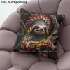 Boho Tribal Sloth Throw Pillow Covers Pattern Cushion Cover Suitable for Sofa Bedroom Car Pillow Cover