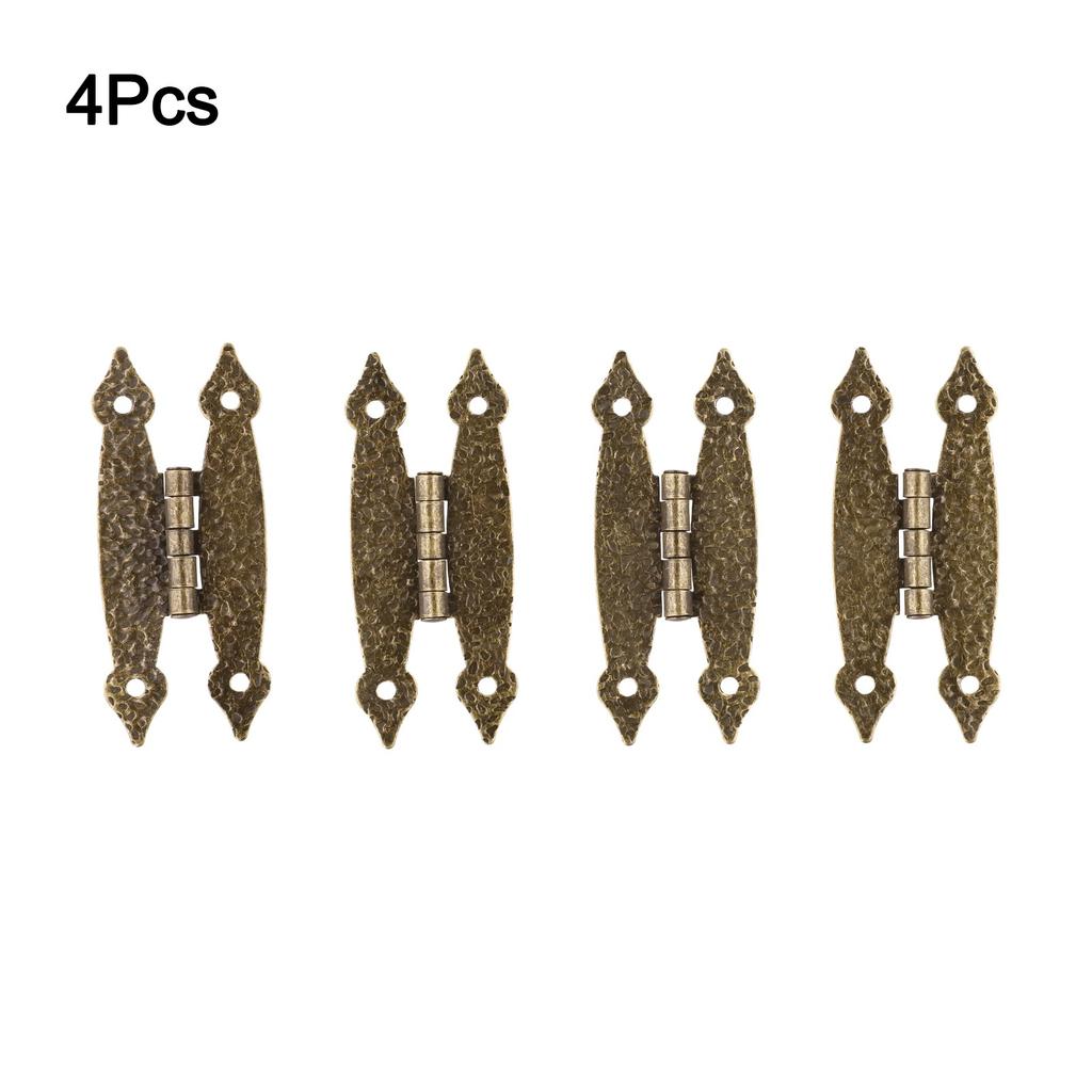Decorative Antique Iron HShaped Hinges 4 Pack for Cabinets and Dressers