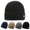 Thick Knitted Woolen Hat for Men Keep Warm Breathable Winter Cap Elderly Warmth Ear Protection Grandpa Dad Style Fleece Lined